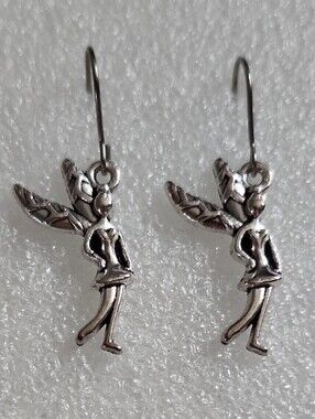 Hand Crafted Silver Fairy Dangle Earrings